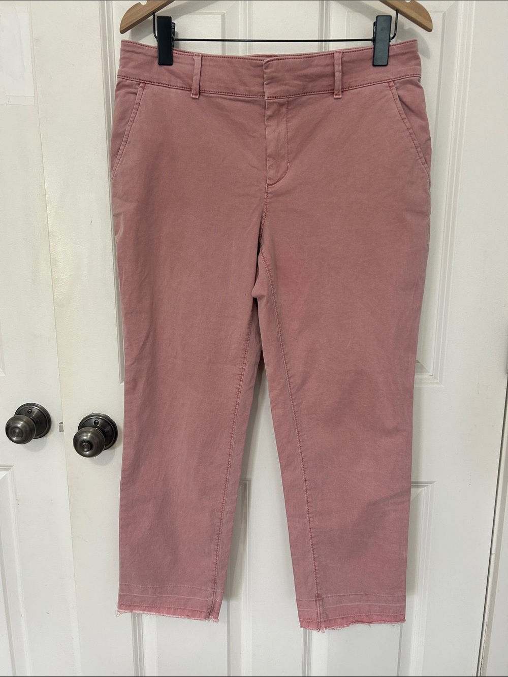 LOFT Cropped Chino Jeans Size 12 Dusty Rose Pink inseam 25”